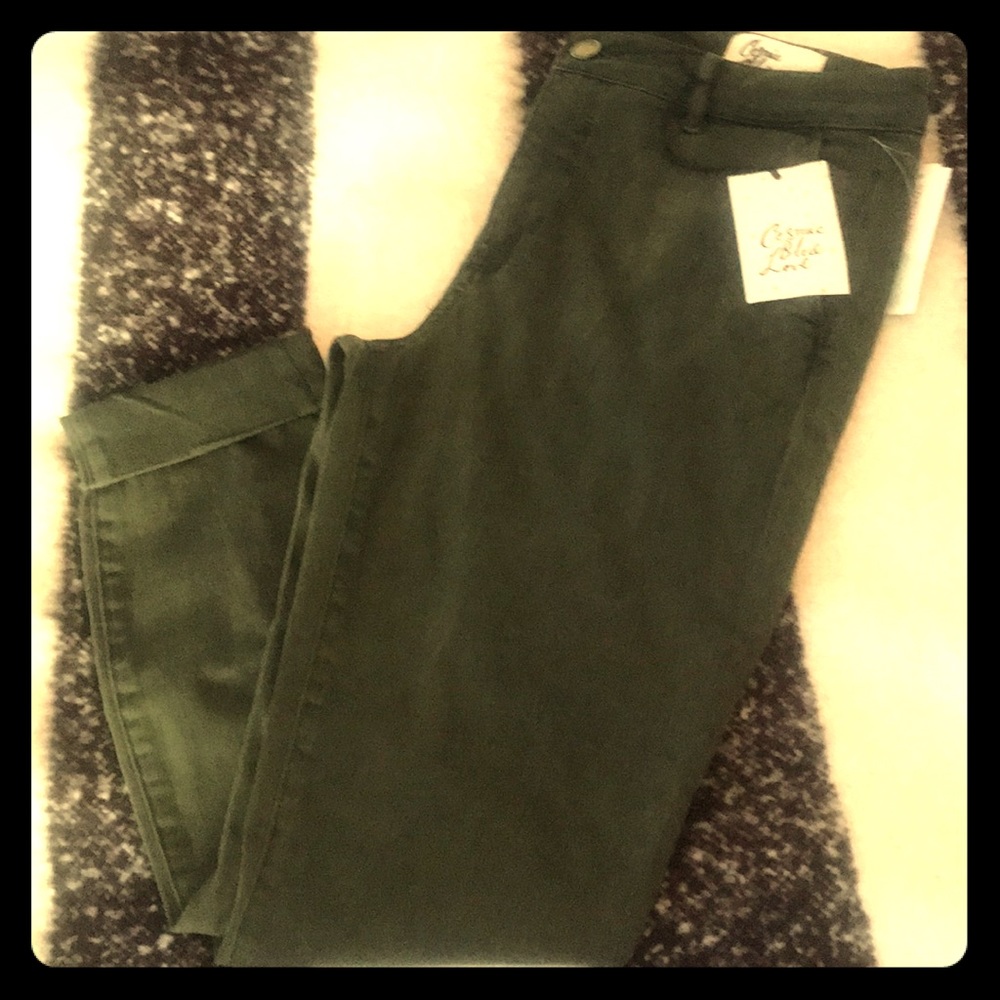 Callie Cuffed Skinny Pant Olive Green Size 29